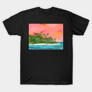 When You Weren't: a Tropical Island Abstract Illustration T-Shirt